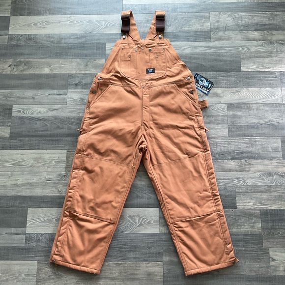 NWT Walls Blizzard Pruf 12 oz Insulated Bib Overalls Men’s XL SHORT Brown - Picture 1 of 16